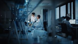 Two people in a lab